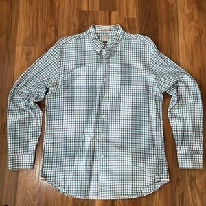 J.Crew Men’s XL Long Sleeve Gingham Check Button Down Shirt 2 Ply 100% Cotton